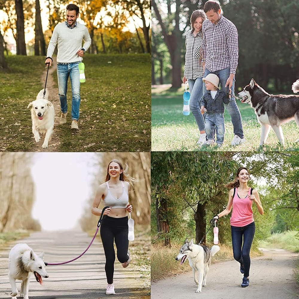 3 in 1 Portable Dog Water Bottle with Dog Bowl and Food Container, Dog Travel Water Bottle Dispenser for Walking Hiking Drinking