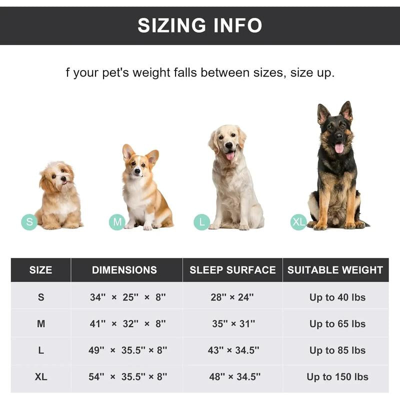 Cooling Elevated Dog Bed with Non-Slip Floor Protectors & Breathable Mesh, Raised Indoor & Outdoor Dog Cot Hammock, 41" L X 32" W X 8" Th, Medium, Grey