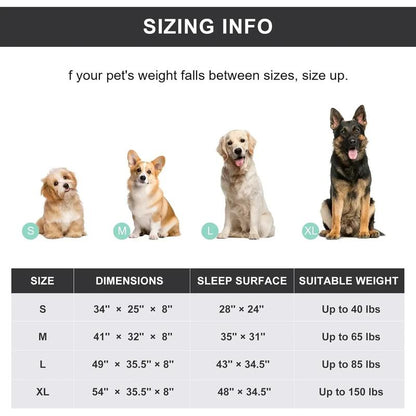 Cooling Elevated Dog Bed with Non-Slip Floor Protectors & Breathable Mesh, Raised Indoor & Outdoor Dog Cot Hammock, 41" L X 32" W X 8" Th, Medium, Grey